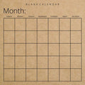 Blank Calendar: Kraft Brown Paper, Undated Planner for Organizing, Tasks, Goals, Scheduling, DIY Calendar Book - Paperback