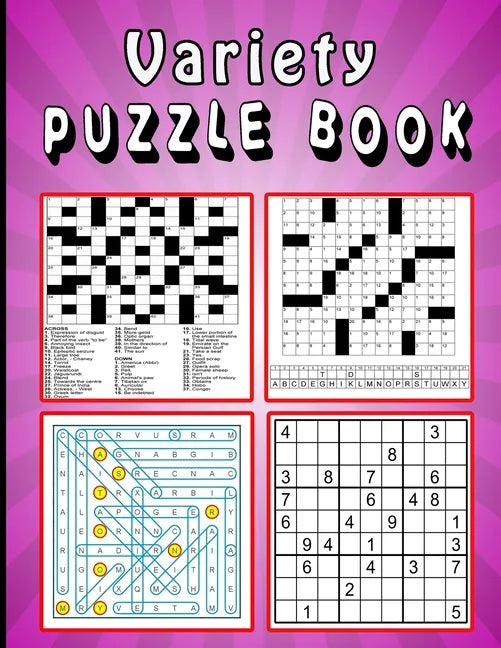 Variety Puzzle book: Large print Puzzle book! Soduko, word search, CodeWord and CrossWord 111 pages - Paperback