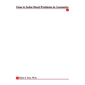 How to Solve Word Problems in Geometry - Paperback