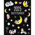 Cow Planner 2025: Cute 2025 Daily Organizer: January-December (12 Months) Pretty Farm Animal Scheduler With Calves, Moon & Hearts - Paperback