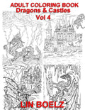 Adult coloring book Fantasy Dragons & Castles - Paperback