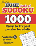 David Karn's Huge Book of Sudoku - 1000 Easy to Expert puzzles for adults, Volume 1: with solutions, 16 pt font size, 6 puzzles per page, 8.5x11" form - Paperback