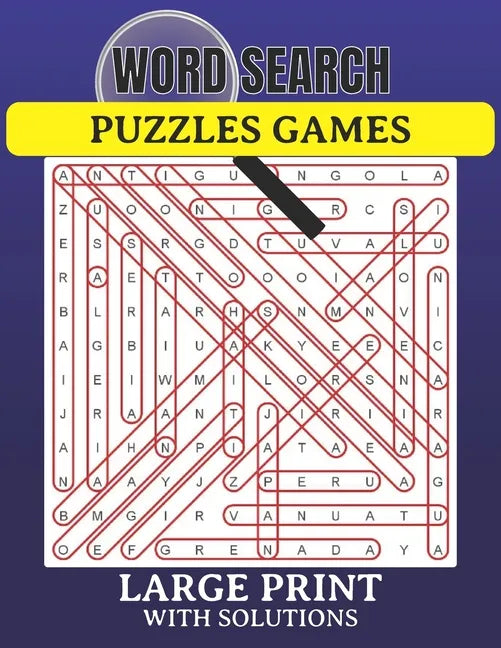 Word Search Puzzles Game Large Print with Solutions: Word Search Book for Adults, Teens 100 Puzzles with Solutions Cleverly Hidden Word Searches Fun W - Paperback