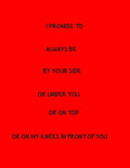I Promise To Always Be By Your Side Or Under You Or On Top Or On My Knees In Front Of You - Paperback