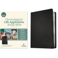 NLT Chronological Life Application Study Bible, Second Edition (Leatherlike, Ebony Leaf) - Imitation Leather