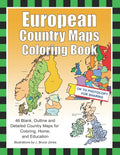 European Country Maps Coloring Book: 46 Blank, Outline and Detailed Country Maps for Coloring, Home, and Education - Paperback