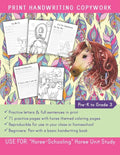 Print Handwriting Copywork Pre-K to Grade 3: Use for: "HorseSchooling" Horse Unit Study - Paperback