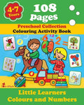 Little Learners - Colors and Numbers: Coloring and Activity Book with Puzzles, Brain Games, Problems, Mazes, Dot-to-Dot & More for 4-7 Years Old Kids - Paperback