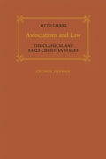 Associations and Law: The Classical and Early Christian Stages - Paperback