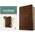 NLT Large Print Thinline Center-Column Reference Bible, Filament Enabled (Leatherlike, Brown Holy Cross, Indexed, Red Letter) - Imitation Leather