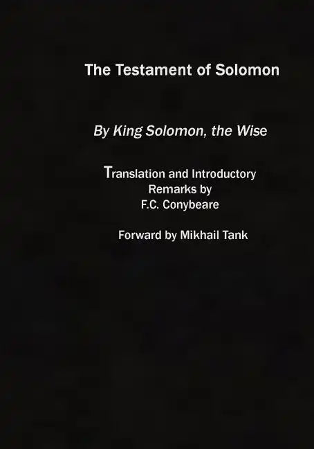 The Testament of Solomon: (original Version) - Paperback