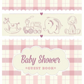 Baby Shower Guest Book for Boy: Retro-themed storybook illustration, Wishes for Baby and Advice for Parents, Personalized with Sign-in and Address Pag - Hardcover