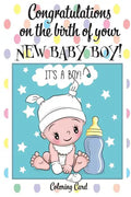 CONGRATULATIONS on the birth of your NEW BABY BOY! (Coloring Card): (Personalized Card/Gift) Personal Inspirational Messages & Quotes, Adult Coloring! - Paperback