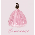 Quinceanera Guest Book with pink dress (hardback) - Hardcover