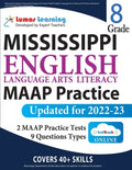 Mississippi Academic Assessment Program Test Prep: Grade 8 English Language Arts Literacy (ELA) Practice Workbook and Full-length Online Assessments: - Paperback