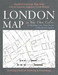London Map in Your Own Colors - Coloring City Notebook with Street Index - Detailed Grayscale Map Atlas City of London, England, Great Britain Colorin - Paperback