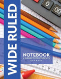 Wide Ruled Notebook - 5 Subject For Students - Paperback