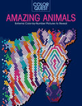 Color Quest: Amazing Animals: Extreme Color-By-Number Pictures to Reveal - Paperback