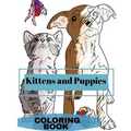 Kittens and Puppies Colouring Book: Adult Coloring Fun, Stress Relief Relaxation and Escape - Paperback