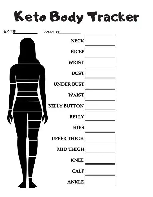 Keto Body Tracker: Weekly body measurement pages to help track your progress. - Paperback