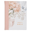 KJV Note-Taking Bible Faux Leather Hc Pink Floral Printed - Leather