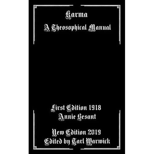 Karma: A Theosophical Manual - Paperback