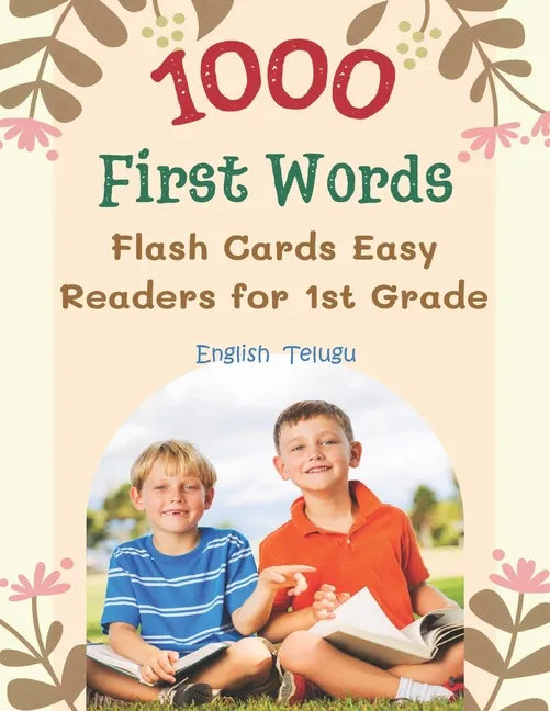 1000 First Words Flash Cards Easy Readers for 1st Grade English Telugu: I can read books my first box set of full sight word list with pictures and si - Paperback