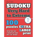 David Karn Sudoku - Very Hard to Extreme Vol 1: 100 Puzzles, Extra Large Print, 42 pt font size, 1 puzzle per page - Paperback