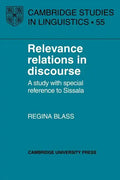 Relevance Relations in Discourse - Paperback