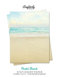 Pastel Beach Stationery Paper: Aesthetic Letter Writing Paper for Home, Office, Letterhead Design, 25 Sheets - Paperback
