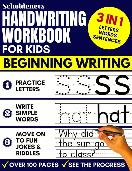 Handwriting Workbook for Kids: 3-in-1 Writing Practice Book to Master Letters, Words & Sentences - Paperback