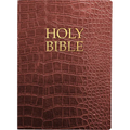 Kjver Holy Bible, Large Print, Walnut Alligator Bonded Leather, Thumb Index: (King James Version Easy Read, Red Letter, Burgundy) - Leather