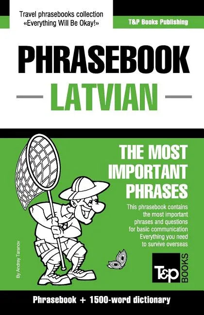 English-Latvian phrasebook & 1500-word dictionary - Paperback