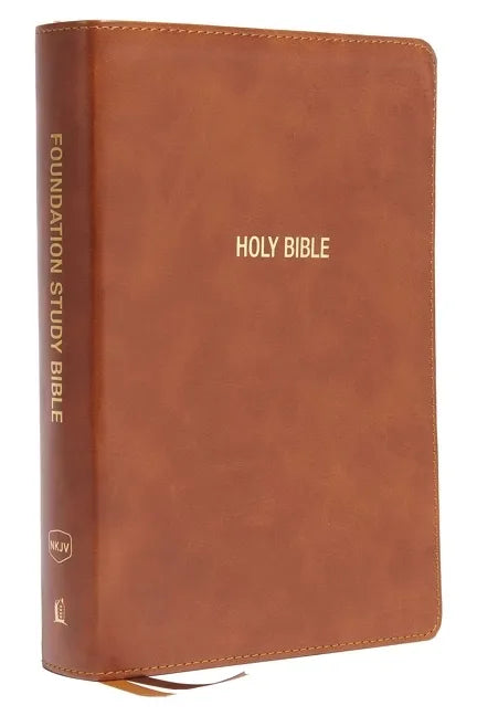 Nkjv, Foundation Study Bible, Large Print, Leathersoft, Brown, Red Letter, Thumb Indexed, Comfort Print: Holy Bible, New King James Version - Imitation Leather