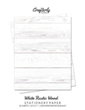 White Rustic Wood Stationery Paper: Cute Letter Writing Paper for Home, Office, Letterhead Design, 25 Sheets - Paperback