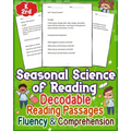 Seasonal Science of Reading Decodable Reading Passages Fluency & Comprehension Grade k-2rd: Explore the synergy of decodable readers, reading passages - Paperback