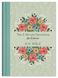 The 3-Minute Devotions for Women KJV Bible [Mint Bouquet] - Hardcover