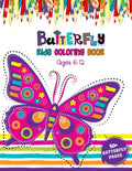 Butterfly Kids Coloring Book Ages 6 - 12: New 52 Cute Butterflies Illustration With Garden And Flowers For Kids - Butterfly Coloring Book for Boys and - Paperback