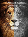 Grayscale Lions Coloring Book - Paperback