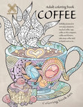 Coloring book zen. Adult coloring book coffee skilfully pictured in everyday situations. Stacked coffee cups, coffee at the computer, coffee and ... A - Paperback