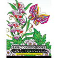 Easy Coloring books for adults relaxation: Flower, Floral, Butterfly and Bird with Simple pattern for beginner - Paperback