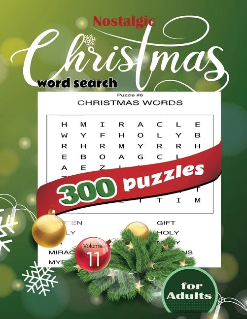 Nostalgic christmas word search 300 puzzles for Adults Volume 11: 229 large print christmas word search puzzles book with solutions Great mind and bra - Paperback