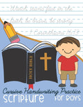 Cursive Handwriting Practice Scripture: for Boys - Paperback