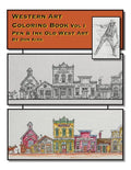 Western Art Coloring Book: Pen & Ink Old West Art (Vol I) - Paperback