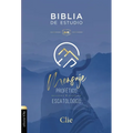 Rvr, Biblia de Estudio del Mensaje Profético Y Escatológico, Tapa Dura, Interior a DOS Colores - Hardcover