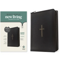 NLT Compact Giant Print Zipper Bible, Filament Enabled (Leatherlike, Black Cross, Red Letter) - Imitation Leather