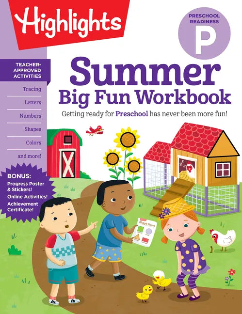 Summer Big Fun Workbook Preschool Readiness: Summer Preschool Learning Activity Book with Letter Tracing, Writing Practice and More for Kids Ages 3-5 - Paperback
