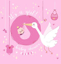 It's a Girl: Baby Shower Guest Book with The Stork Bringing Baby Girl and Pink Theme, Wishes and Advice for Baby, Personalized with Guest Sign In and - Hardcover