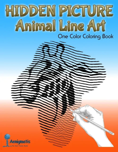 Hidden Picture Animal Line Art: One Color Coloring Book - Paperback