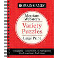 Brain Games - Merriam-Webster's Variety Puzzles Large Print: Anagrams, Crosswords, Cryptograms, Word Searches, and More! - Spiral